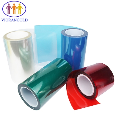 PET Protective Film, 25um-125um,Transparent/Blue/Red,with Silicone Adhesive for Pad Screen Protecting